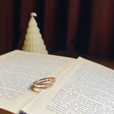 انگشتر سه خطی نگیندار ژوپینگ