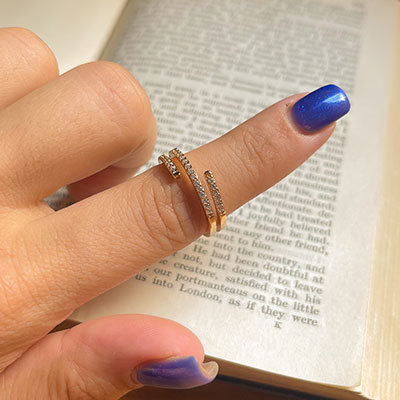 انگشتر سه خطی نگیندار ژوپینگ