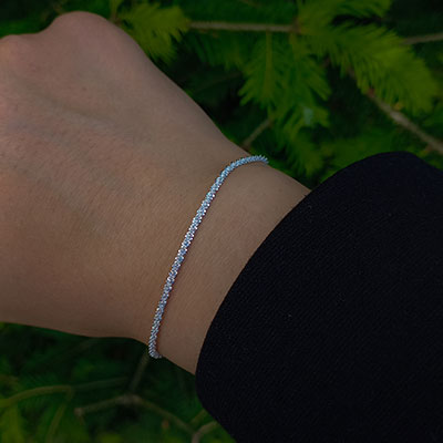 دستبند خاویاری آبکاری نقره