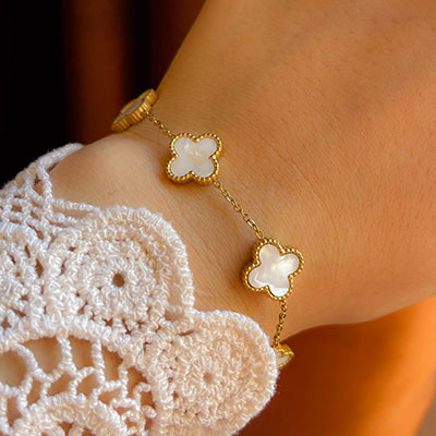 دستبند ونکلیف سفید استیل