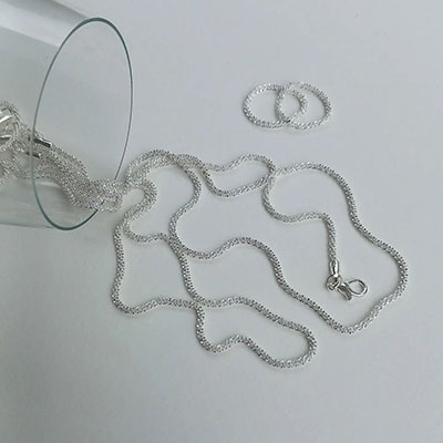 گردنبند خاویاری آبکاری نقره