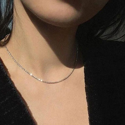 گردنبند خاویاری آبکاری نقره