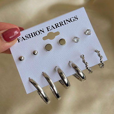 پک گوشواره نقره ای