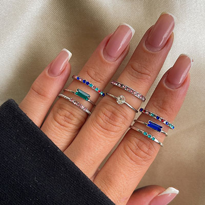 پک انگشتر رادیوم مولتی کالر نقره ای