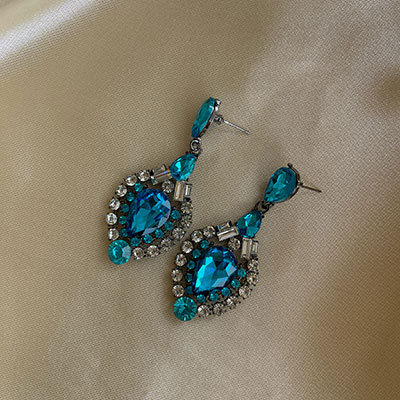 گوشواره جواهری رادیوم آبی