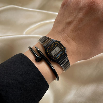 ساعت کاسیو نوستالژی کرکره ای تمام مشکی