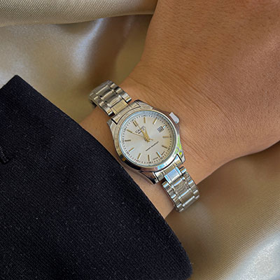 ساعت کاسیو عقربه ای نقره ای