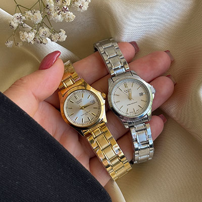 ساعت کاسیو عقربه ای نقره ای