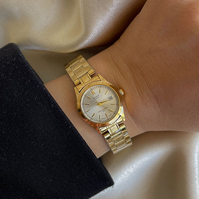 ساعت کاسیو عقربه ای طلایی